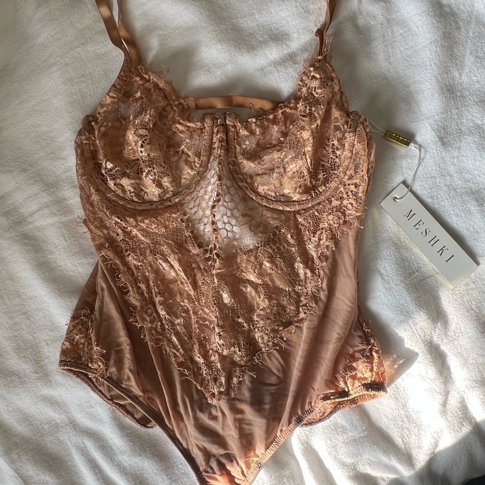 Lace Bodysuit in Tan